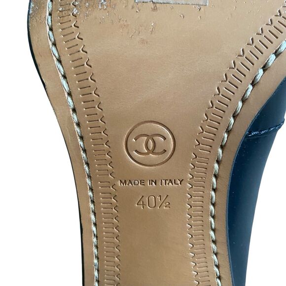 Chanel Shoes Pumps 10.5 EU 40.5 Black Block Heels 3" Dressy Career Made Italy - Picture 3 of 14